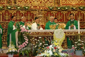 GP.Thái Bình - Giáo xứ Văn Lăng chầu chúa Giêsu Thánh Thể thay mặt Giáo phận
