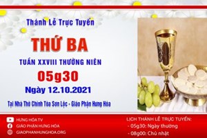 GP.Hưng Hóa - Trực tuyến Thánh lễ thứ Ba, tuần XXVIII Thường niên, ngày 12.10.2021