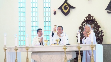 GP.Hưng Hóa - Đức cha Phêrô Nguyễn Văn Viên dâng Thánh lễ Tân Niên - cầu bình an cho năm mới tại Nhà thờ Chính tòa Sơn Lộc