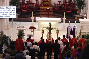 GP.Thanh Hóa - Giáo xứ Chính Tòa: Đức cha Giuse cử hành Lễ Lá khai mạc Tuần Thánh 2021