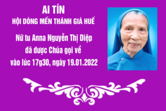 TGP.Huế - Ai tín của Hội Dòng Mến Thánh Giá Huế: Nữ tu Anna Nguyễn Thị Diệp