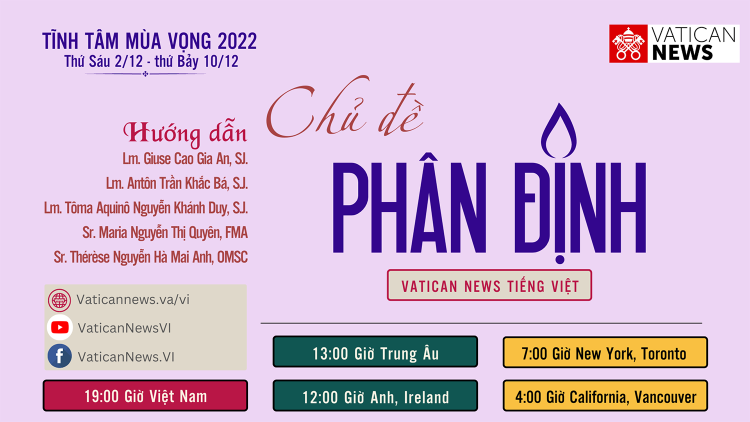 Thông báo Tĩnh tâm Mùa Vọng 2022