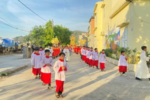 GP.Phát Diệm - Giáo xứ Lãng Vân rước kiệu mừng kính các Thánh nam nữ trên trời