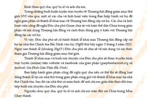GP.Bắc Ninh - Thông báo: Thánh lễ khai mạc Thượng hội đồng và chia sẻ về Hiệp hành cấp xứ họ