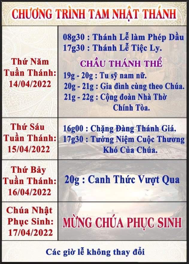 TGP.Sài Gòn - Nhà thờ Đức Bà Sài Gòn: Tam Nhật Thánh & Phục sinh 2022