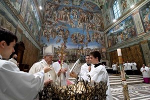 Bản sao của nhà nguyện Sistine được lắp đặt tại trung tâm của thành phố Mexico City
