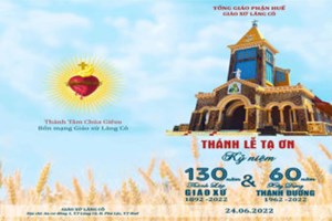 TGP.Huế - Thiệp mời Thánh Lễ Tạ Ơn dịp Bổn Mạng, kỷ niệm 130 năm thành lập Giáo xứ, 60 năm xây dựng Thánh Đường Lăng Cô