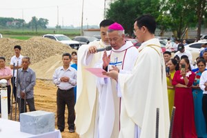 GP.Vinh - Giáo xứ Yên Lĩnh: Lễ đặt viên đá xây dựng trường giáo lý