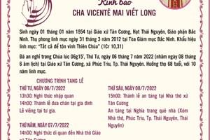 GP.Bắc Ninh - Cáo phó cha Vicentê Mai Viết Long