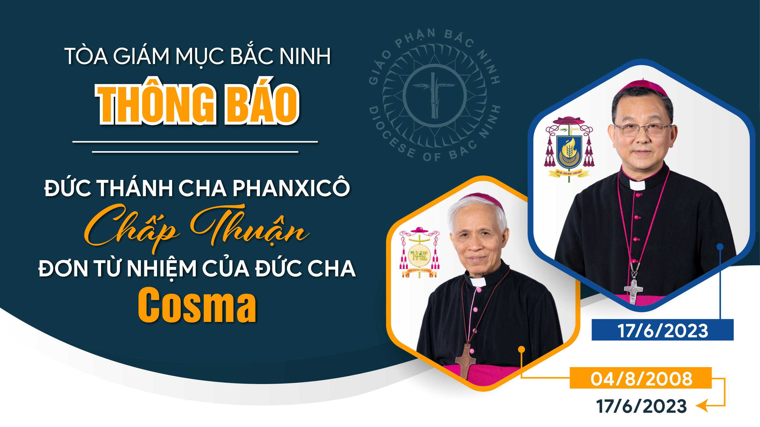 GP.Bắc Ninh - Đức Thánh cha Phanxicô chấp thuận đơn từ nhiệm của Đức cha Cosma Hoàng Văn Đạt