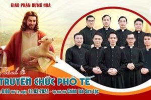 GP.Hưng Hóa - Trực Tuyến - Thánh lễ Truyền Chức Phó Tế tại Nhà thờ Chính toà Sơn Lộc - Ngày 13.03.2024