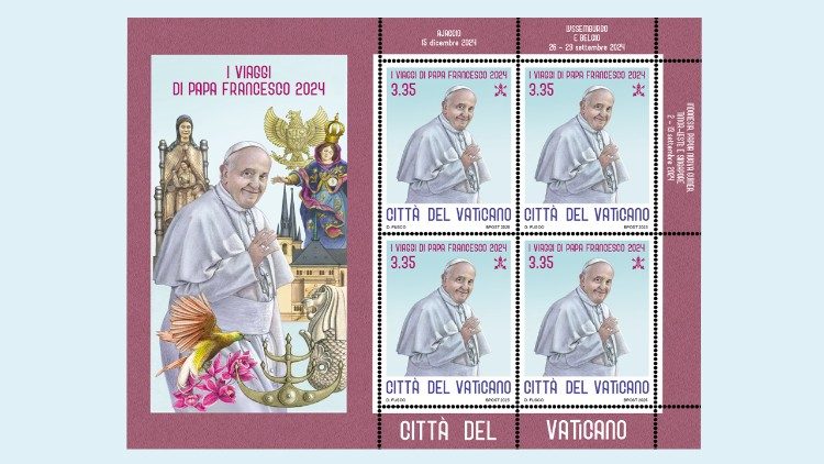 Vatican phát hành tem mới kỷ niệm các chuyến tông du của Đức Giáo hoàng Phanxicô năm 2024