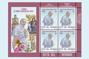 Vatican phát hành tem mới kỷ niệm các chuyến tông du của Đức Giáo hoàng Phanxicô năm 2024