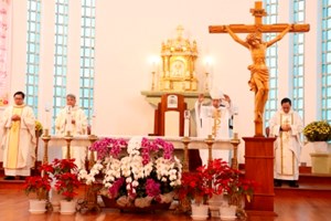 GP.Hưng Hóa - Đức Cha Đaminh Hoàng Minh Tiến dâng Thánh lễ Minh Niên Bính Ngọ tại Nhà thờ Chính tòa Sơn Lộc