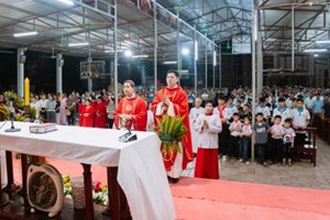 GP.Hưng Hóa - Giáo xứ Xuân Thành long trọng rước kiệu, dâng hoa kính Đức Mẹ và cử hành Lễ Vọng Chúa Thánh Thần